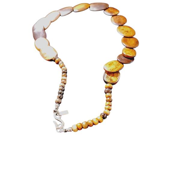 Vintage Kenneth Lane Wood Handmade Statement Necklace - Picture 4 of 4